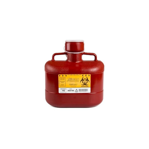 Medegen Medical - Sharps-Tainer - 182 - S, Locking Cap, 6.2 Qt Print Label: Biohazard, Biohazard Symbo