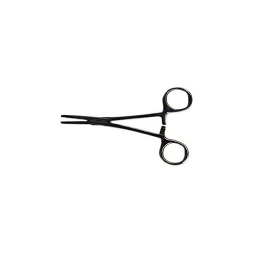 Medical Action Industries - 56224 - Hemostatic Forceps Mosquito 4 - 3/4 Inch Length Floor Grade Nickel Plated Stainless Steel Sterile Ratchet Lock Finger Ring Handle Curved Serrated Tip