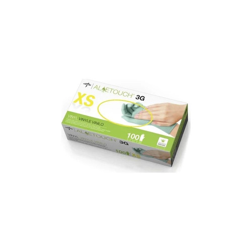 Medline - Aloetouch - 6Mds195173 - 3G - California Only Exam Glove X - Small Nonsterile Stretch Vinyl Standard Cuff Length Smooth Green Not Rated