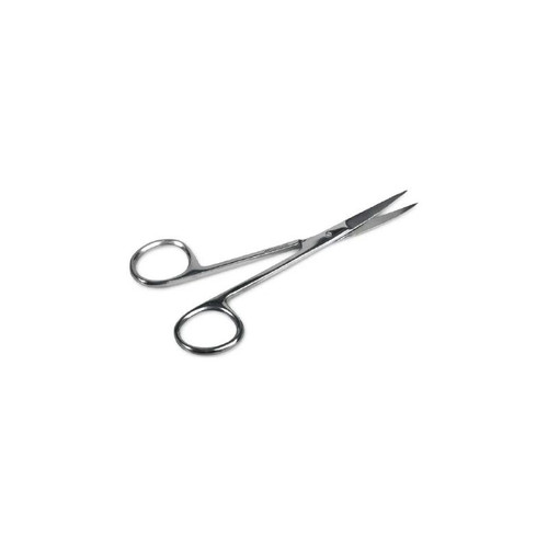 Medline - Dynd04025 - Iris Scissors 4 - 1/2 Inch Length Floor Grade Stainless Steel Sterile Finger Ring Handle Straight Sharp Tip /