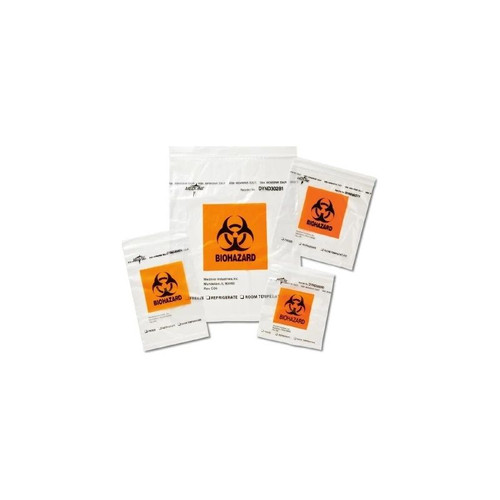Medline - Dynd30261 - Specimen Transport Bag With Document Pouch 6 X 9 Inch Zip Closure Biohazard Symbol / Storage Instructions Nonsterile