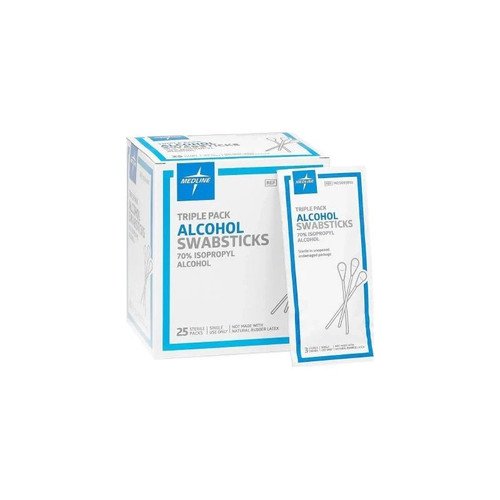 Medline - Mds093810 - Impregnated Swabstick 70% Strength Isopropyl Alcohol Individual Packet Sterile
