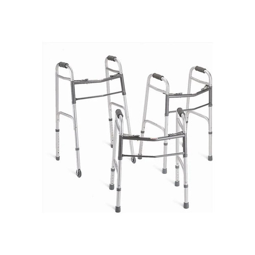 Medline - Mds86410W54 - Two - Button Folding Walkers With Wheels