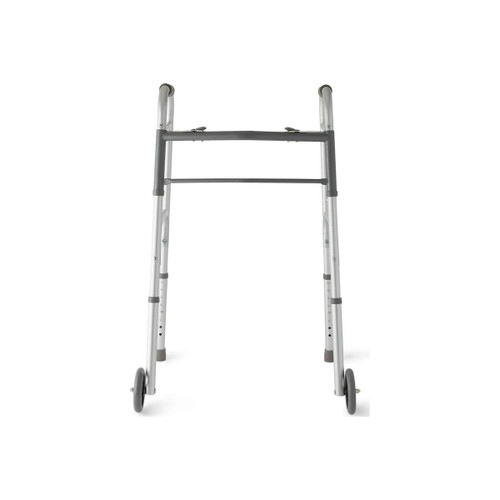 Medline - Mds86410W54H - Two - Button Folding Walkers With Wheels