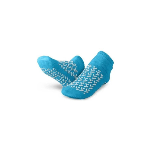 Medline - Mdtdbltreadl - Slipper Socks Large Blue Ankle High