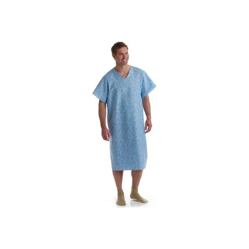 Medline - Mdtpg5rtscab - Patient Exam Gown One Size Fits Most Cascade Print Reusable
