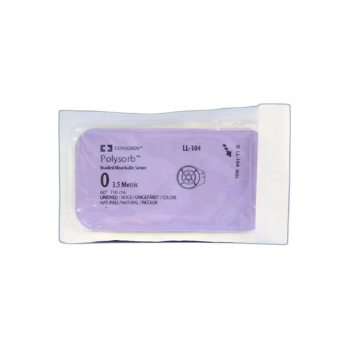 Medtronic - Polysorb - Ll-104 - Absorbable Ligating Reel With Suture Polyester Braided Size 0