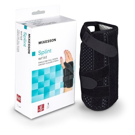 Mckesson - 155-81-87460 - Wrist Brace Foam / Nylon Right Hand Black One Size Fits Most