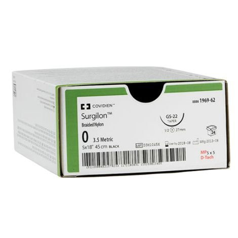 Medtronic - Surgilon - 88861915-71 - Mitg - Nonabsorbable Suture With Needle Nylon Gs - 11 1/2 Circle Reverse Cutting Size 1 Braided