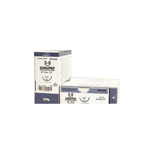 Medtronic - Surgipro - Sp-631 - Mitg - Nonabsorbable Suture With Needle Polypropylene C - 12 3/8 Circle Reverse Cutting Size 4 - 0 Monofilament