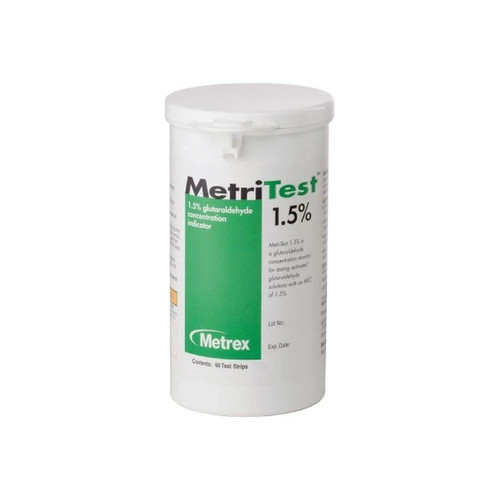 Metrex Research - Metritest - 10-303 - 1.5% Glutaraldehyde Concentration Indicator Pad 60 Test Strips Bottle Single Use