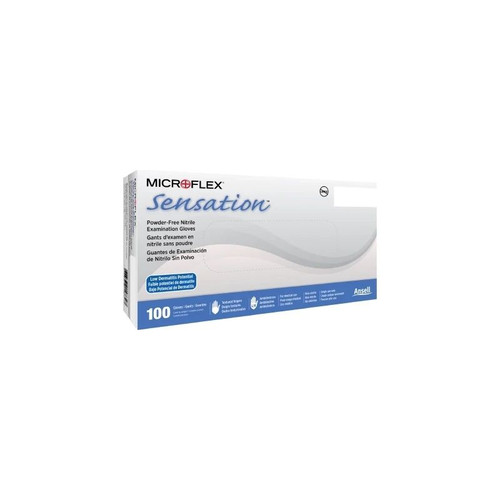 Microflex - High Five Sensation - N732 - Exam Glove Medium Nonsterile Nitrile Standard Cuff Length Textured Fingertips Blue Not Rated