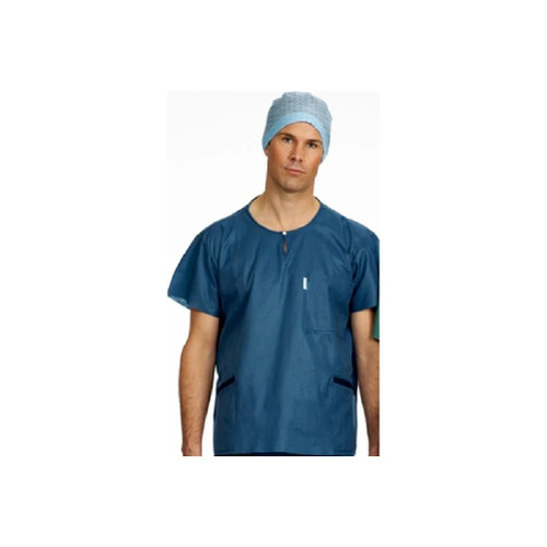 Molnlycke Health Care - Barrier - 21600 - Scrub Shirt X - Small Blue 1 Pocket Short Sleeve Male