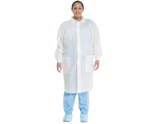 O M Halyard - Basic American Medical - 10122 - Coat, Lab Wht Lg Kimclk 