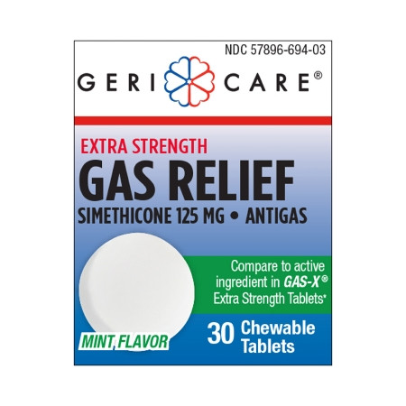 Gericare Medical Supply - Geri-Care - 694-03-Gcp - Gas Relief 125 Mg Strength Tablet Bottle