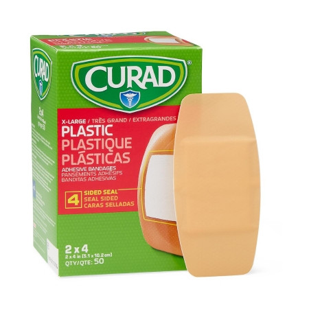 Medline - Curad - Non25504 - Adhesive Strip 2 X 4 Inch Plastic Rectangle Tan Sterile