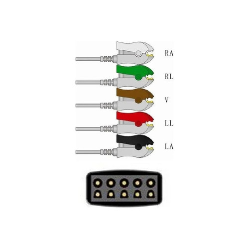 Sage Services Group - L02-05-29P - Ecg Leadset 5 Lead, Grabber, Shielded, 0.9M
