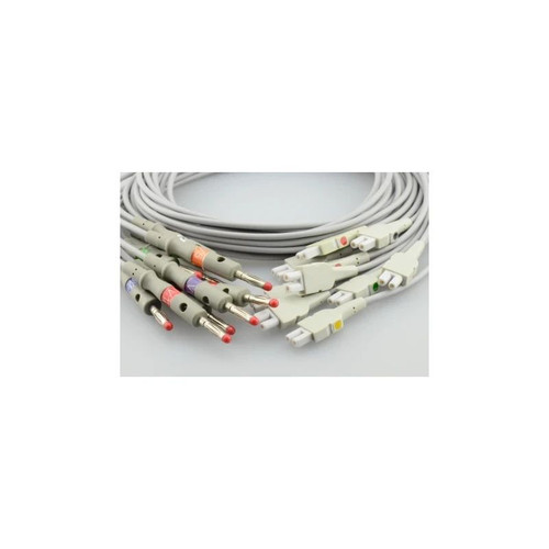 Sage Services Group - L02-B10-Msb - Leadwire Set 0.9 Meter, 10 - Leads, Banana Connector, Mixed Length, Reusable, Aha Color Code, Old Style For Mac 1200, 800, 3500, 1600 Ecg System