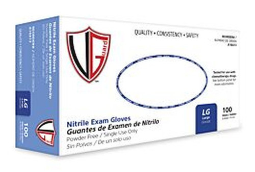 Supreme Medical - Vguard - A16A13 - Nitrile Exam Gloves Powder - Free Large