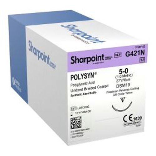 Surgical Specialties - G421N - Suture, Polygly Acid Braided 5 - 0 27"/70Cm