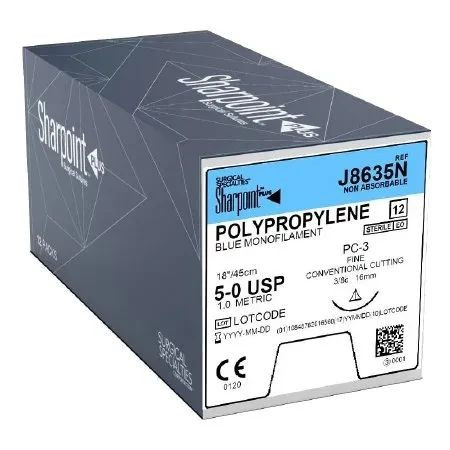 Surgical Specialties - J8635N - Suture, Polyprop Mono 5 - 0 18"/45Cm