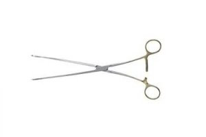 Teleflex - 841010 - Medical Ring Forceps Kaiser - Pilling 12 - 5/8 Inch Length Ratchet Lock Finger Handle Straight Serrated, Fenestrated Oval Jaws