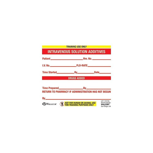 Wallcur - 9202Sb - Practi - Iv Solution Bag Labels Training Medication