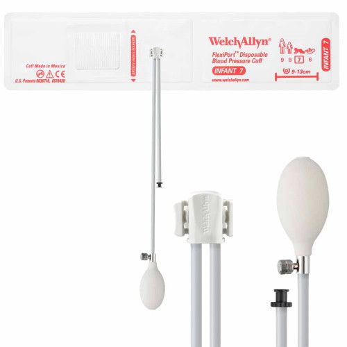 Welch Allyn - Flexiport - Soft-11L-2Bv - Single Patient Use Blood Pressure Cuff And Bulb 25 To 34 Cm Arm Cloth Fabric Adult Long