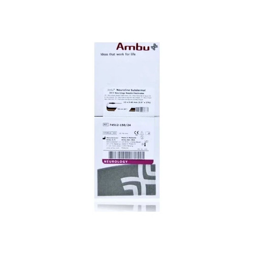 Ambu - 74512-150/24 - 150/24 - Emg Needle Electrode With Leadwire 27 Gauge X 1/2 Inch Length 60 Lead Stainless Steel Sterile Ultra Sharp Lancet Cut Tip Disposable