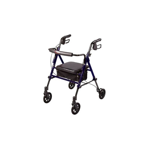 Apex - Step N Rest - Fga22300 0000 - 4 Wheel Rollator Dark Blue Adjustable Height / Folding Aluminum Frame