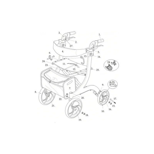 Drive Devilbiss Healthcare - 1026634 - Medical Crossframeendcapstotebagw/Xframeatt