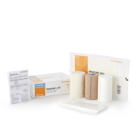 Smith & Nephew - Profore Lite - 66000771 - 3 Layer Compression Bandage System Self - Adherent / Tape Closure Tan White Nonsterile Low