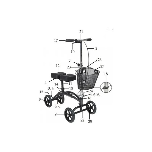 Drive Devilbiss Healthcare - 95012R79603 - Medical Wheel Lock Without Pad, Left, 796