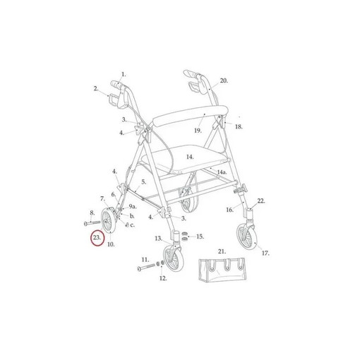 Drive Devilbiss Healthcare - 9505W1026112 - Medical Front Wheel,10261