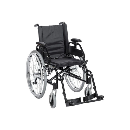 Drive Devilbiss Healthcare - Lynx - K518Fbadda-Sf - Medical - Lightweight Wheelchair Dual Axle Desk Length Arm Swing - Away Footrest Black Upholstery 18 Inch Seat Width Adult 275 Lbs Weight Capacity
