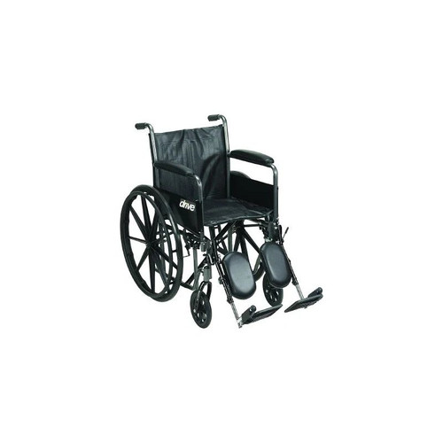 Drive Devilbiss Healthcare - Ssp220Dfa-Elr - Medical - Silver Sport 2 Wheelchair Dual Axle Full Length Arm Elevating Legrest Black Upholstery 20 Inch Seat Width Adult 350 Lbs Weight Capacity