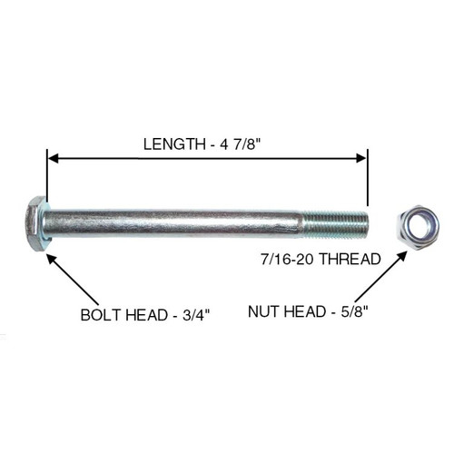 Drive Devilbiss Healthcare - Stds3J4626 - Medical Rear Axle Bolt W/Nut, Ssp2 Det Arms,1E