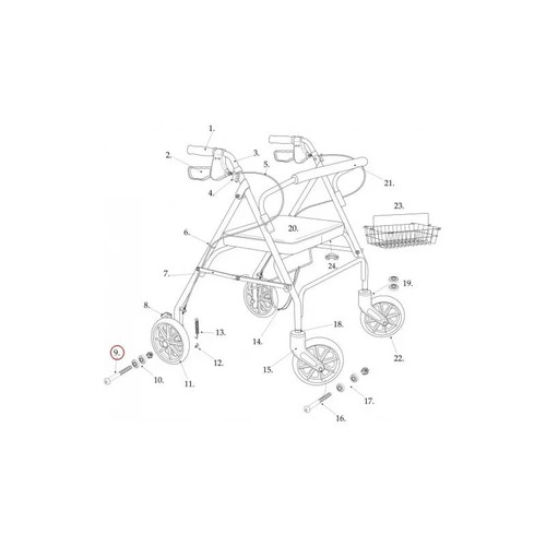 Drive Devilbiss Healthcare - Stds4S2225 - Medical Rear Axle Bolt,Blue Streak,4S