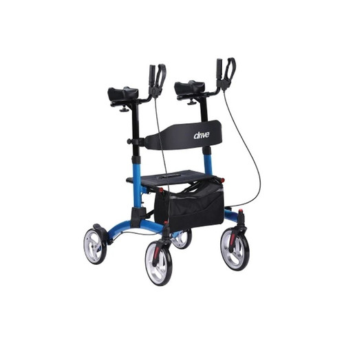 Drive Devilbiss Healthcare - Upright Walker - Upwkrbl10 - Medical 4 Wheel Rollator Blue Aluminum Frame