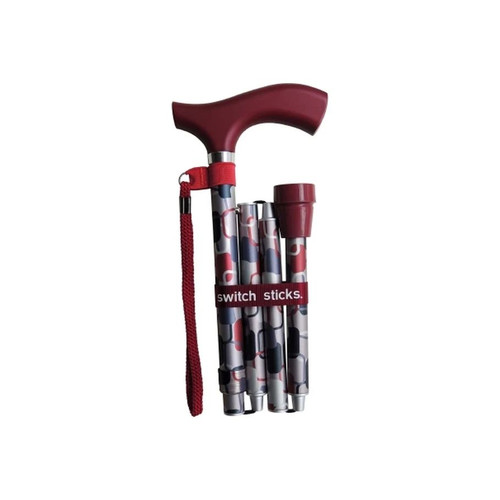 Mabis - Switch Sticks - 502-2000-5129 - Folding Cane Aluminum 32 To 37 Inch Height Berlin Print