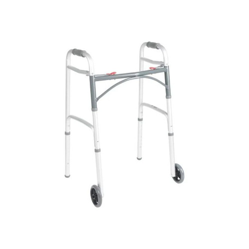 Mckesson - 146-10211-1 - Folding Walker Adjustable Height Aluminum Frame 350 Lbs Weight Capacity 25 To 32 - 1/4 Inch