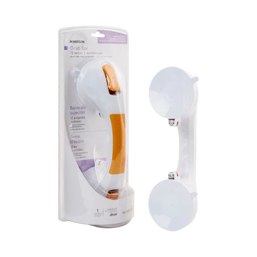 Mckesson - 146-Rtl13082 - Suction - Cup Grab Bar White / Yellow Plastic