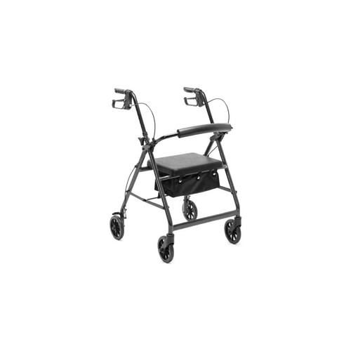 Proactive Medical - Protekt - Rladal6-Blk - Products - 4 Wheel Rollator Black Aluminum Frame