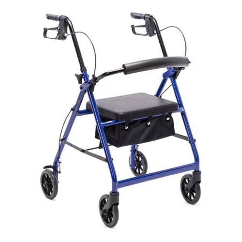 Proactive Medical - Protekt - Rladst6-Blu-Kd - Products - 4 Wheel Rollator Blue Steel Frame