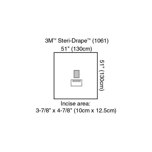 3M - 1061 - Medium Drape With Incise Film & Pouch, 51" X - Box/10