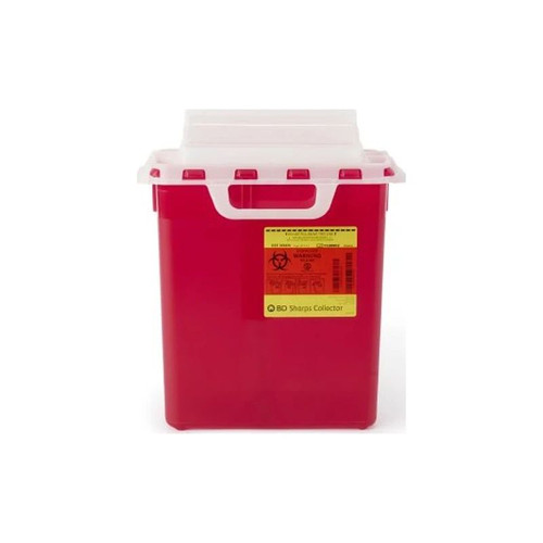 Bd Becton Dickinson - 305436 - Sharps Container Red Base 16 - 3/5 H X 10 - 7/10 W 6 D Inch Horizontal Entry 3 Gallon - Each