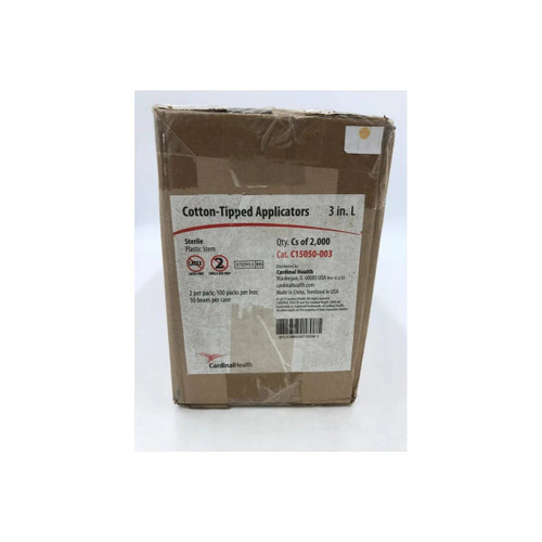Cardinal Health - C15050-003 - Swabstick Cotton Tip Plastic Shaft 3 Inch Sterile  Pack - Case/1000