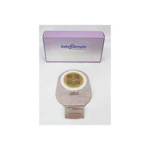 Safe N Simple - Sns7012008 - 12" Drainable, One Piece Pouch, Extended Wear, Cut To Fit, Beige, With Tape Collar, And Velcro Closure - Case/80