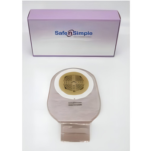 Safe N Simple - Sns7012198 - 12" Drainable, One Piece Pouch, Extended Wear, Convex, Transparent, 3/4" Pre Cut Stoma Opening, With Velcro Closure And Belt Tabs - Case/80