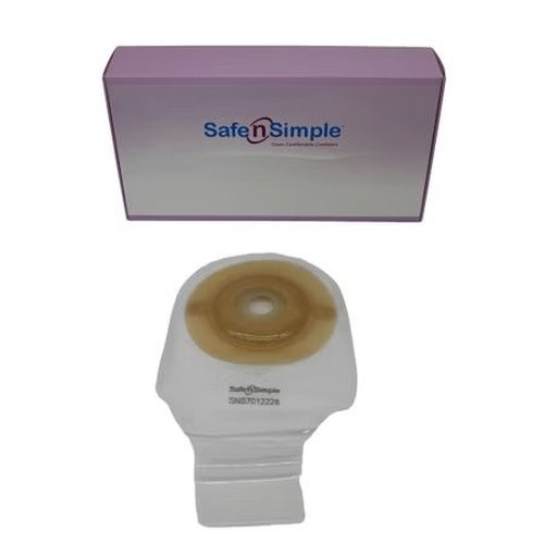 Safe N Simple - Sns7012228 - 12" Drainable, One Piece Pouch, Extended Wear, Convex, Transparent, 7/8" Pre Cut Stoma Opening, With Velcro Closure And Belt Tabs - Case/80